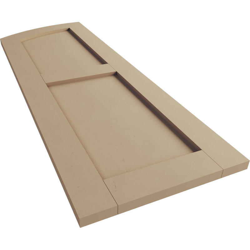 Timberthane deux panneaux plats égaux avec volets elliptiques en faux bois (par paire), Texture lisse / brun clair apprêté