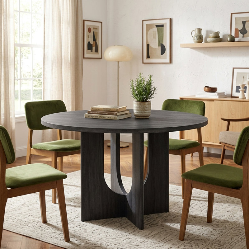Table de salle à manger moderne Modern, Noir antique
