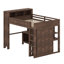 Lit mezzanine peu encombrant avec garde-robe intégrée, bureau d'étude et tête de lit avec ports USB-854353091