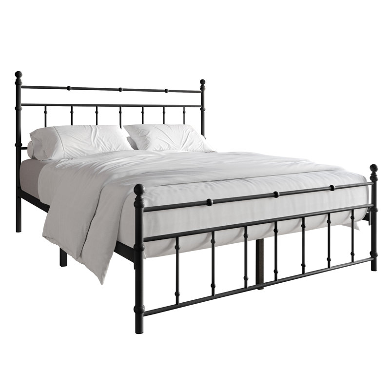 Ashik Metal Spindle Bed, Black, King
