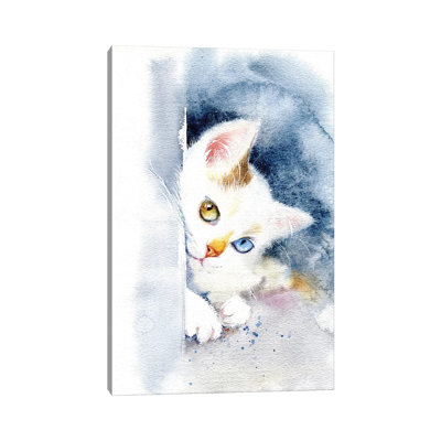 Kitten With Colourful Eyes by Marina Ignatova - Painting on Canvas