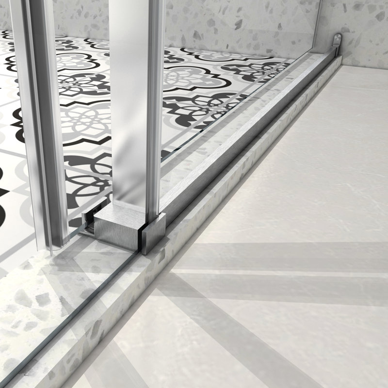 Frameless One Fixed And One Shifted Shower Door,70Mm 304 Stainless Steel Large Pulleys With Adjustable Soft Closing Function,With Nano Easy Cleaning,Stick Explosion-Proof Menbrance