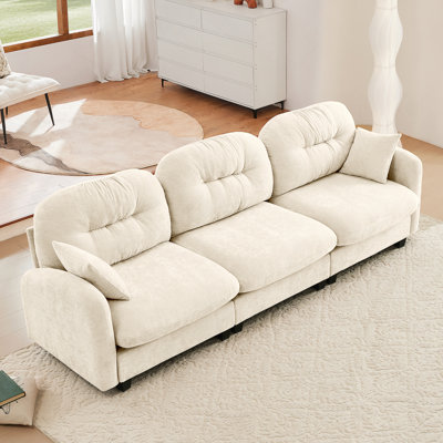 Three - Seater Modular Sectional Couch With Soft Upholstery, Tufted Backrest, Ergonomic Design And High - Quality Base For Living Rooms And Bedrooms
