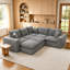 Canapé modulaire compressé en forme de L 107 po avec deux repose-pieds et coussins de salon Boucle-129380465
