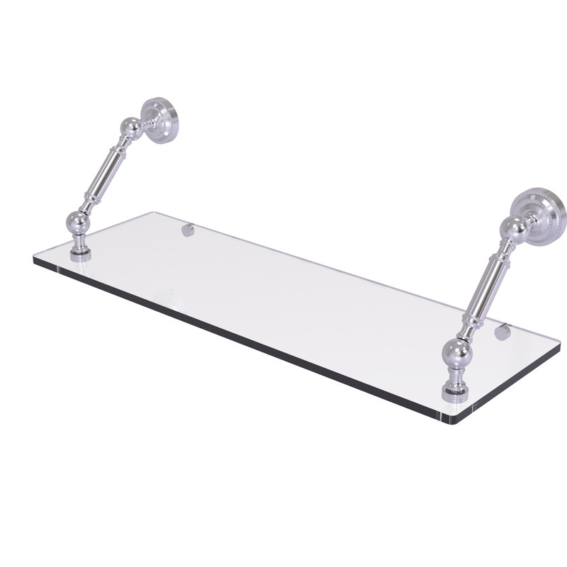 Tablette flottante Marchmont, Chrome satiné, H 7,3 po x l 24 po x P 8 po