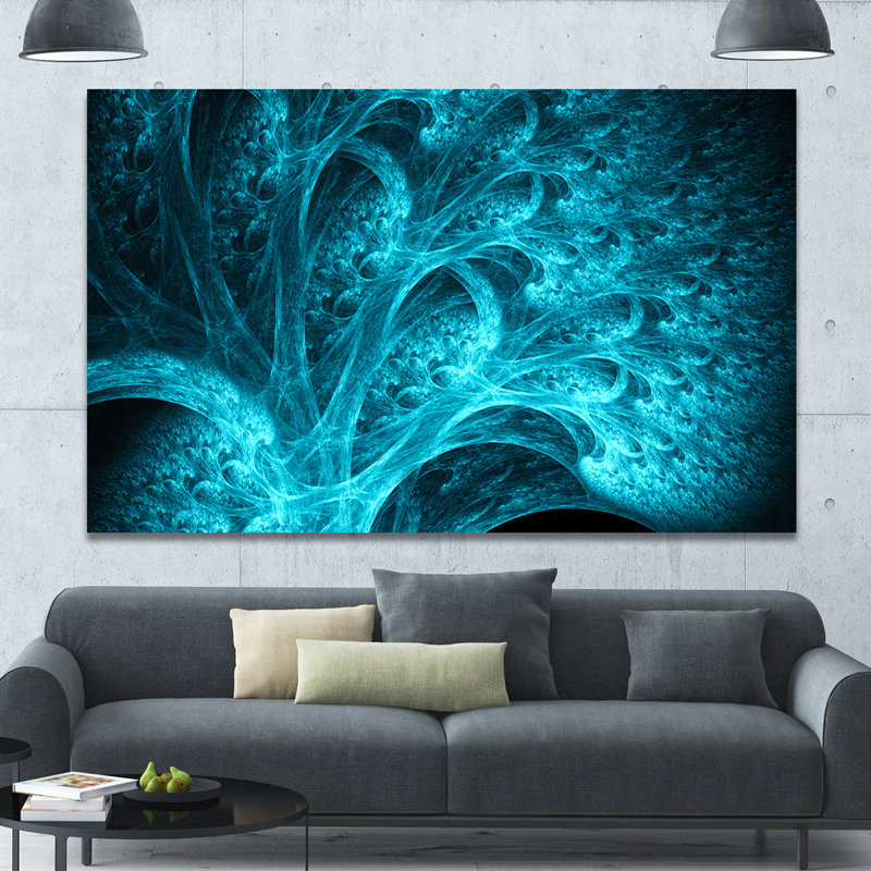 « magique blue psychédélique forest », impression sur toile, H 20 po x l 40 po x P 1po
