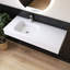 Lavabo vasque rectangulaire en résine de 47 po à fixation au mur pour salle de bain simple avec lavabo gauche en blanc mat 47 po