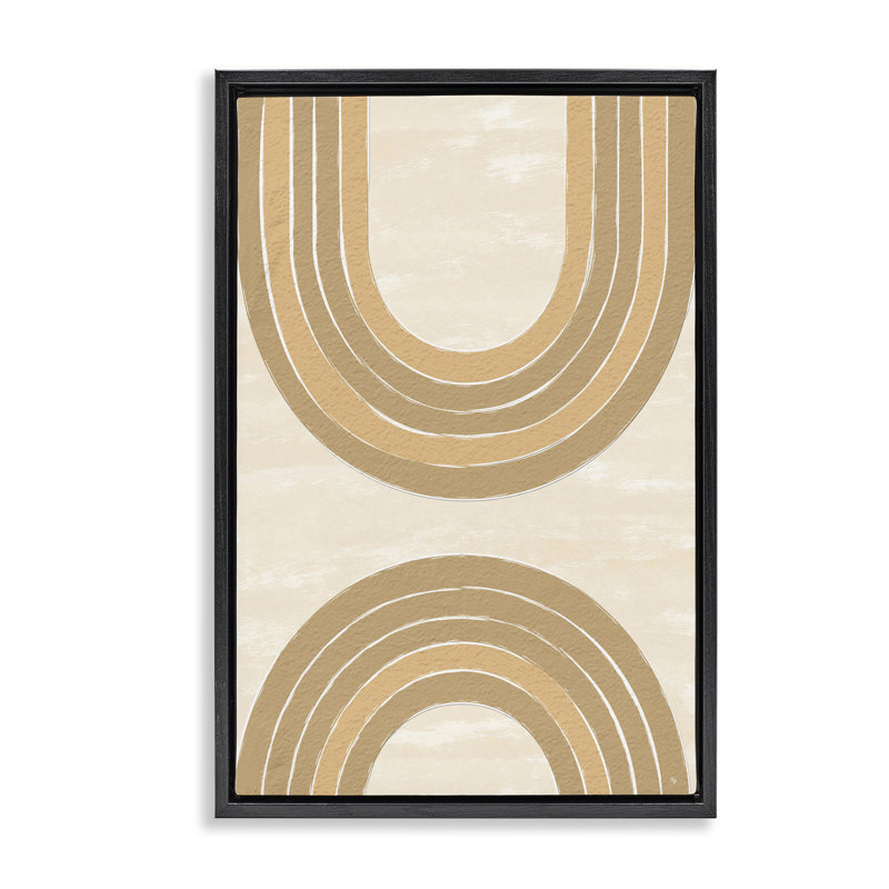 Toile neutre avec arches arc-en-ciel par Martina Pavlova, Cadre flottant noir de jais, H 25 po x l 17 po x P 1,7 po