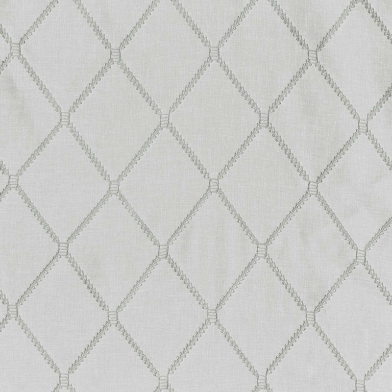 Diamond Sheer Embroidered Window Scarf, Gray/White, 50" W x 144" L