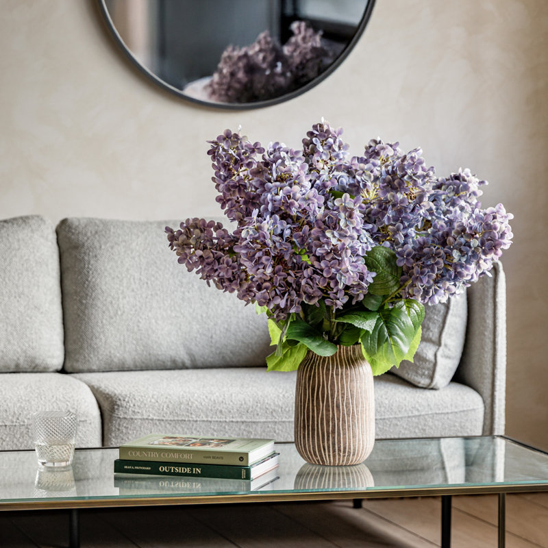 Vintage Cone Hydrangea Floral Stem, Purple