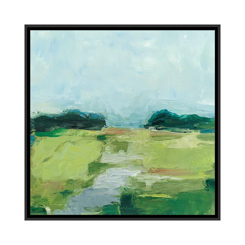 « rurale path i », impression sur toile, H 18 po x l 18 po x P 1,5 po, Toile avec cadre noir, Pas de tapis
