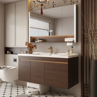 Armoire de salle de bain de style chinois rétro et simple