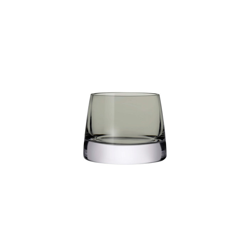 Ensemble de 2 porte-votives en cristal sans plomb Joy, Fumée, H 3,9 po x l 3,12 po x P 3,12 po