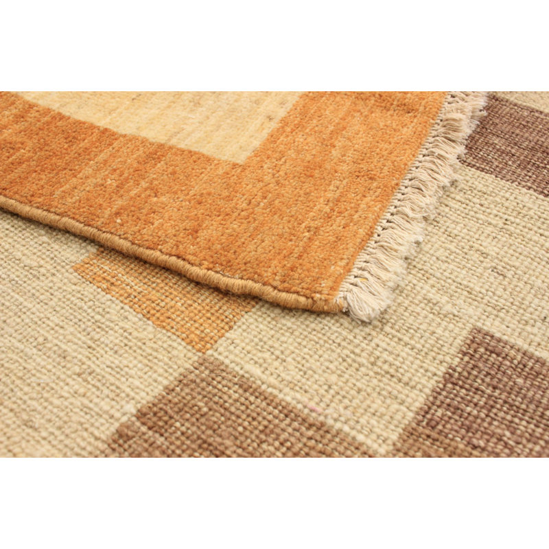 Tapis unique en laine noué à la main ziegler des années 2010 de 5 pi 5 po x 8 pi beige / brun Aracelys