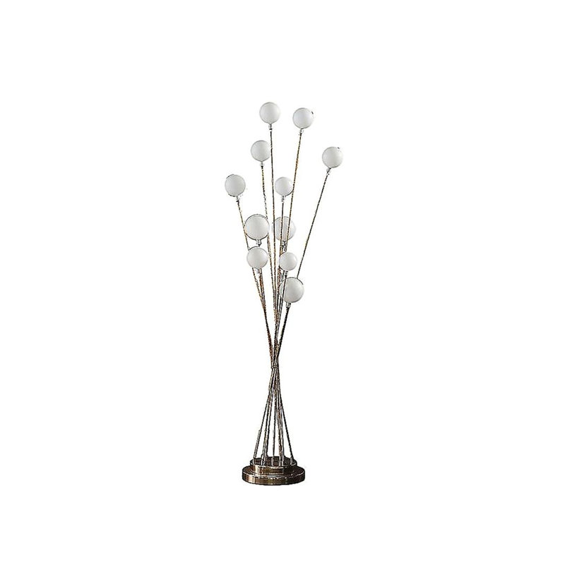 46" 11-light Acrylic Ball Chrome Gold Metal Floor Lamp