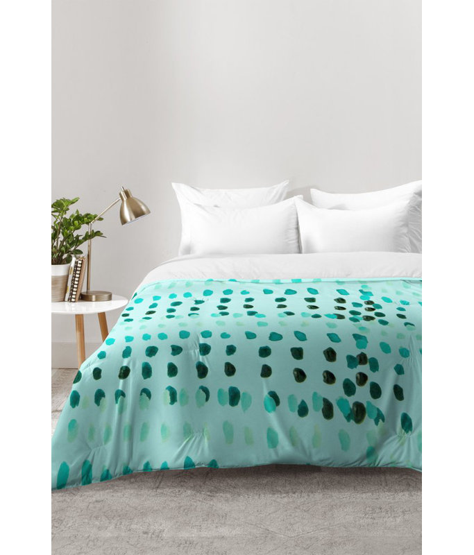 Ensemble d'édredon turquoise, Édredon pour lit simple TG + 1 taie décorative