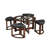 Solid Wood Glass Top Round Table Set, Coffee Table With 4 Stools