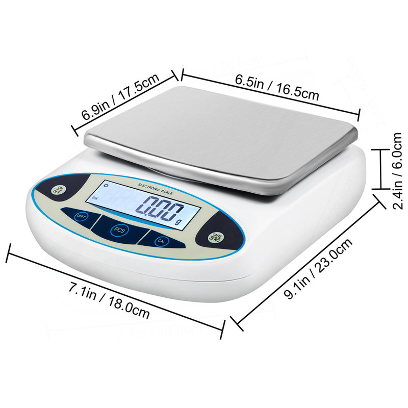 Balance d'analyse, balance de laboratoire de précision 5000G X 0,01G, balance d'analyse électronique de haute précision, conversion de 13 unités, fonction de comptage, écran LCD, pour bijoux de laboratoire de l'Université (5000G, 0,01G)