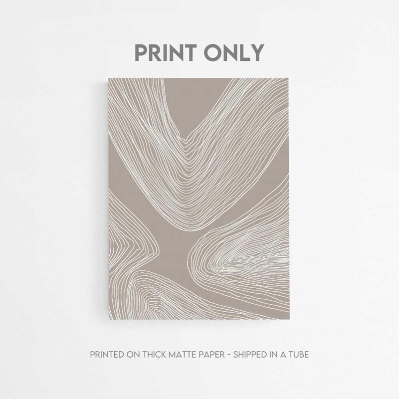 «Drift Lines - Modern Neutral», reproduction d'art abstraite, Ne s’applique pas, H 16 po x l 12 po, Impression sans cadre