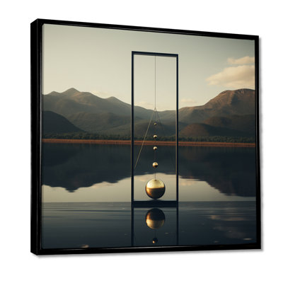 Golden Sphere of Zen Serenity - Abstract Landscape, art mural