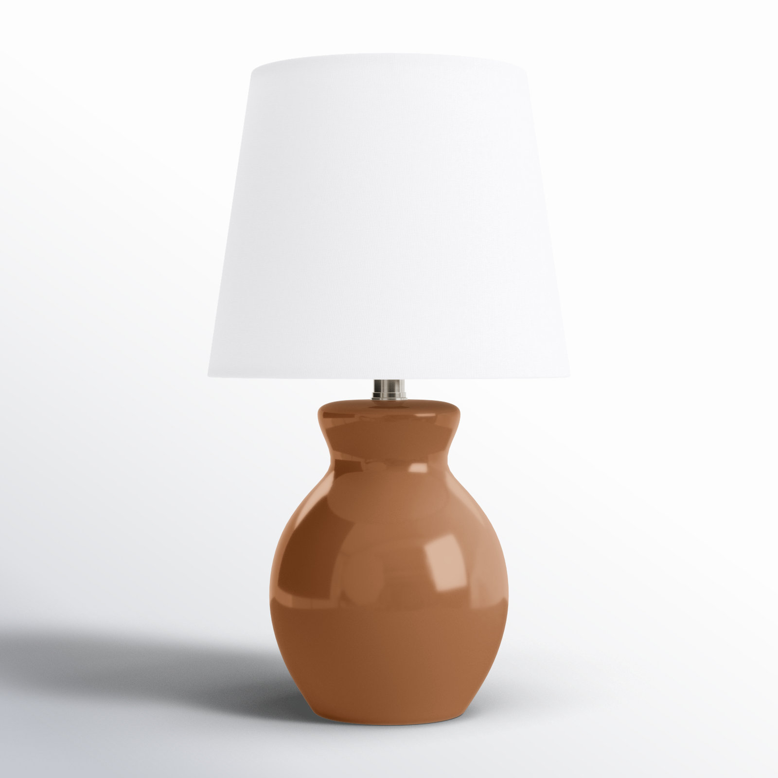 Momsen Drum Ceramic Table Lamp, 15'' H X 8'' W X 8'' D, Tan