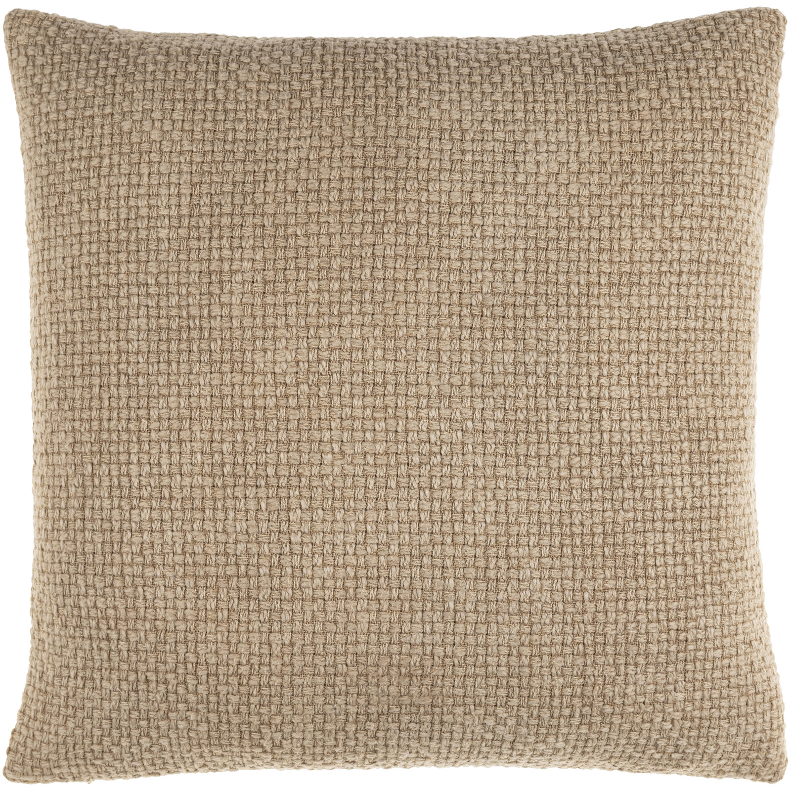 Clovis Cotton Pillow Cover, Beige, 18" x 18", Pillow Cover Only - No Insert