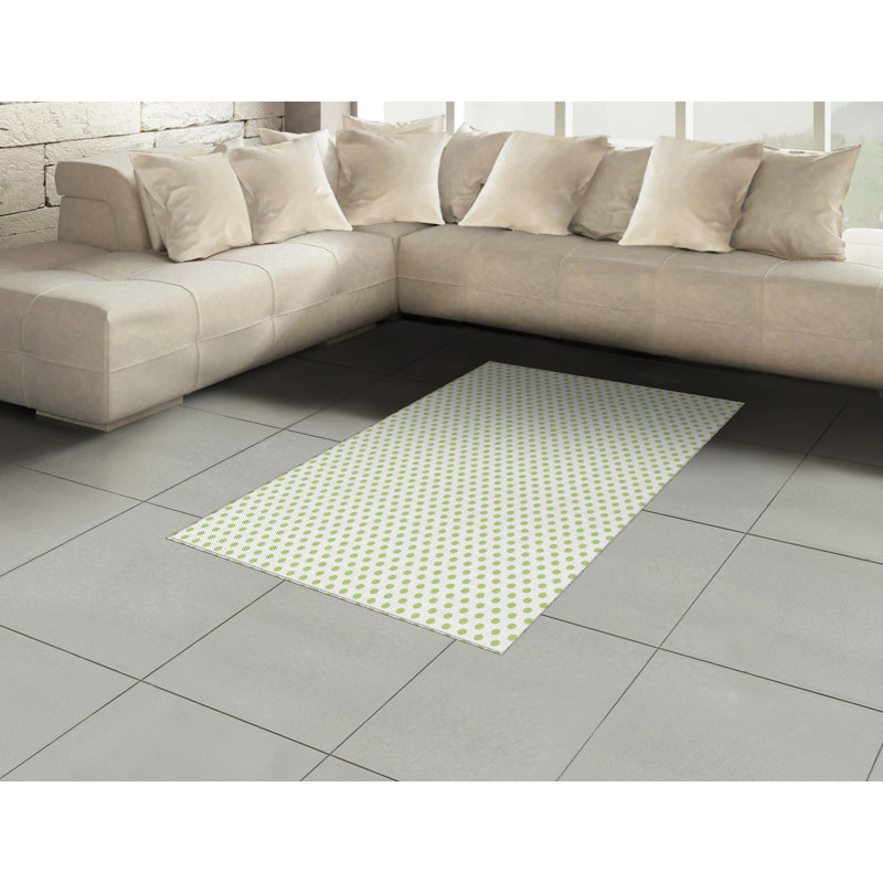 Green High Density Long Fiber Poly Threads Decorative Area Rug Carpet, Rectangle 4' x 5'8"