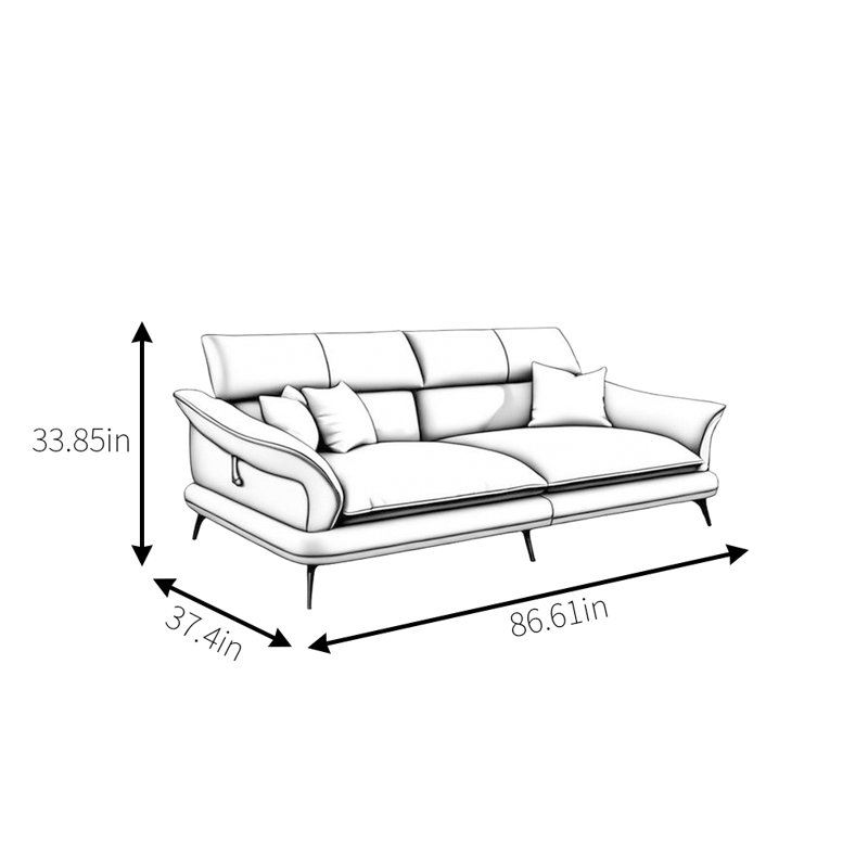 Canapé de luxe simple et moderne, 2, H 33,85 po x l 86,61 po x P 37,4 po