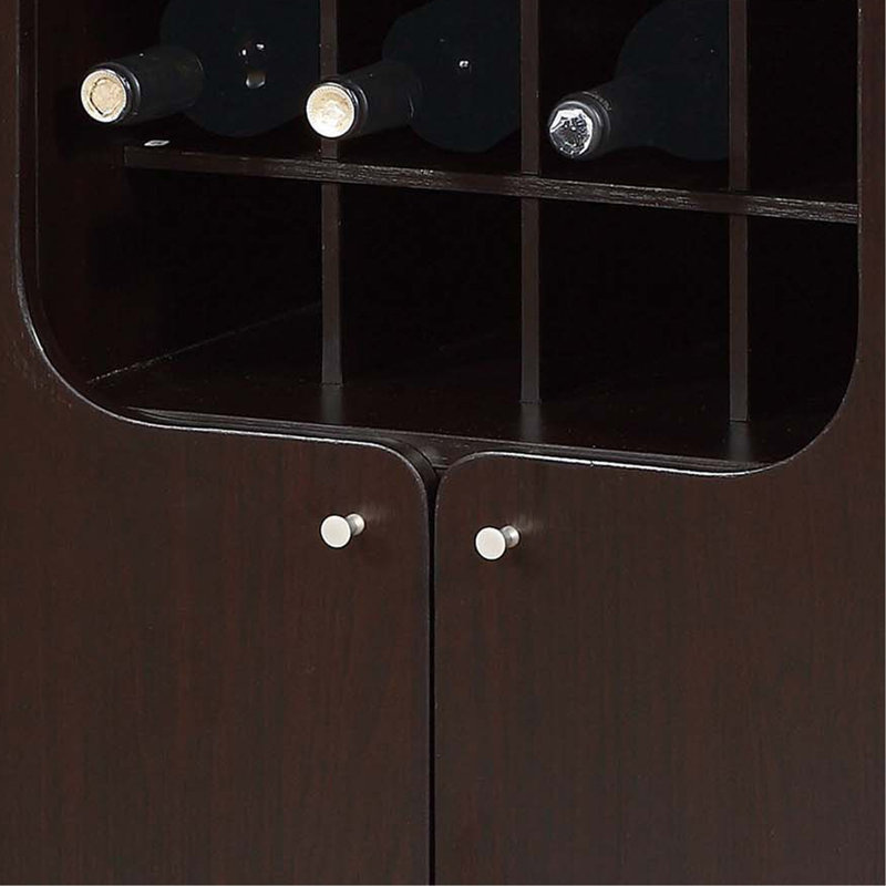 Armoire à vin avec deux portes et porte-bouteilles amovible