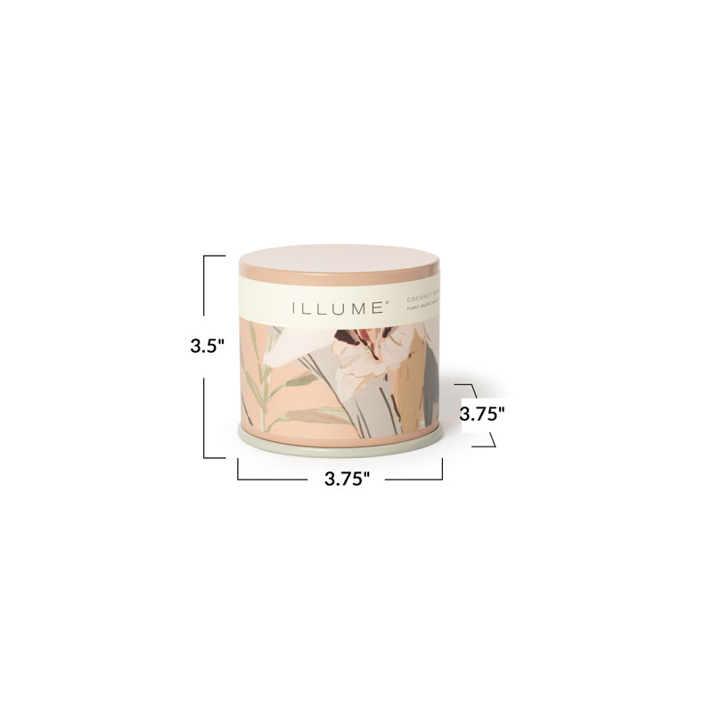 Coconut Milk Mango Scented Candle in Beige Floral Tin