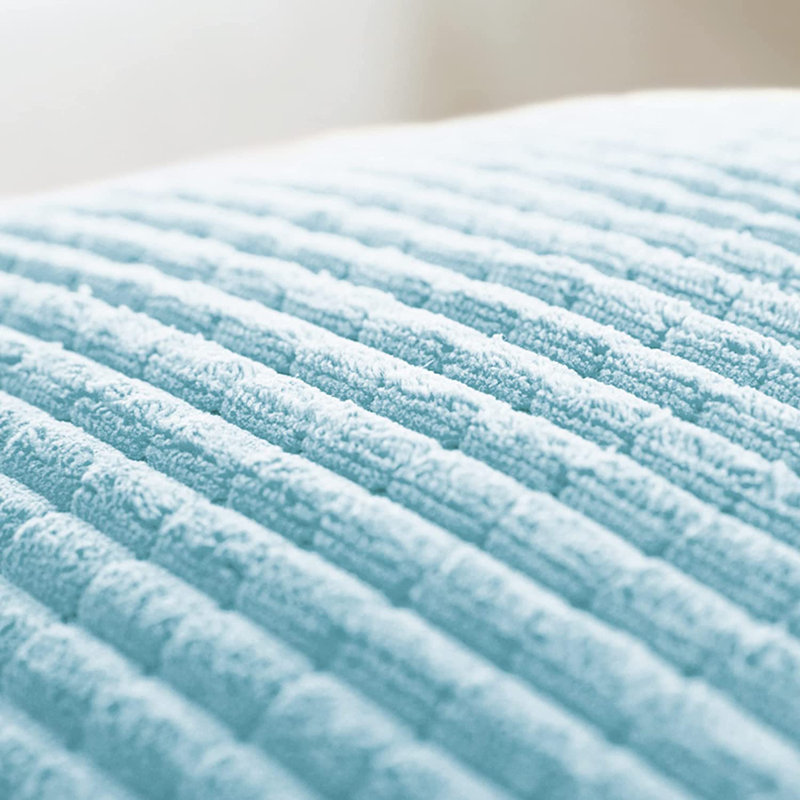 Baby Blue Corduroy Euro Pillow Covers, 22x22 Inch