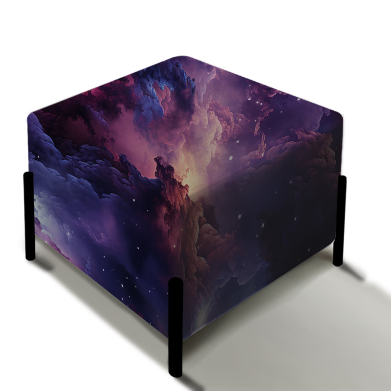 Enchanted Nebula Moody Patterns - Abstract Square Ottoman