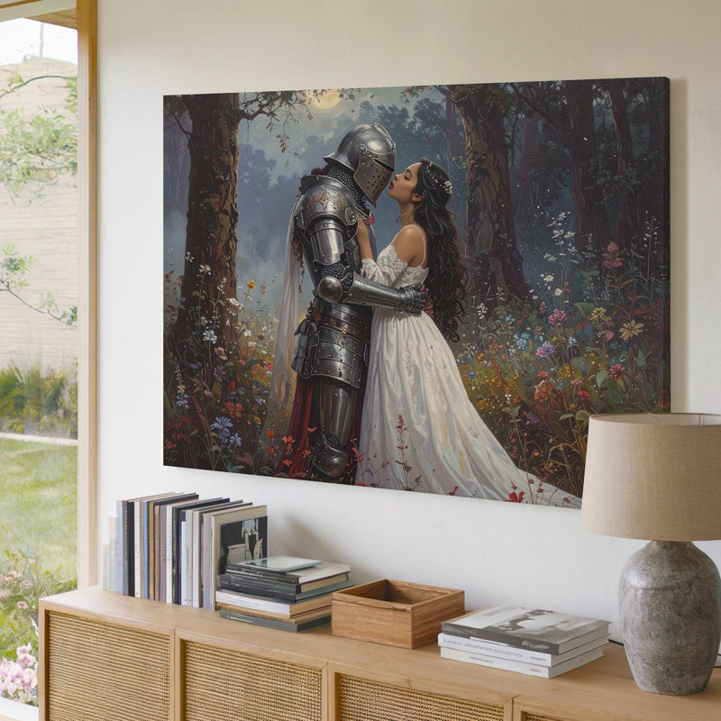 Art mural sur toile, "Knight S Embrace", H 9 po x l 12 po