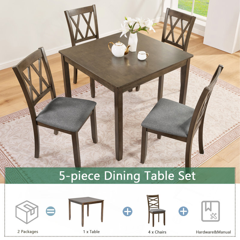 Ensemble de table de salle à manger 5 pièces Elegant Elegant