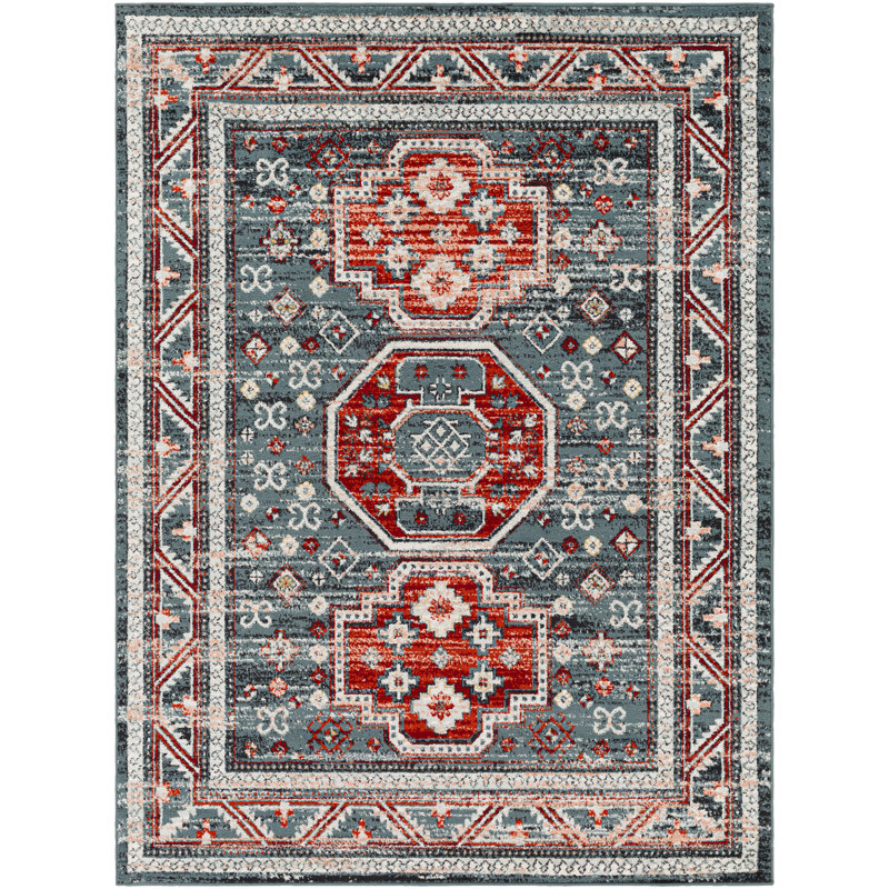 Oriental Indoor Rug, Rectangle 6'7" x 9'