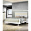 Grand lit moderne blanc / or, conduit sous le lit, bordure en acrylique, bois d'ingénierie et bois d'hévéa, style décontracté, prêt pour le matelas, preuve-856854916