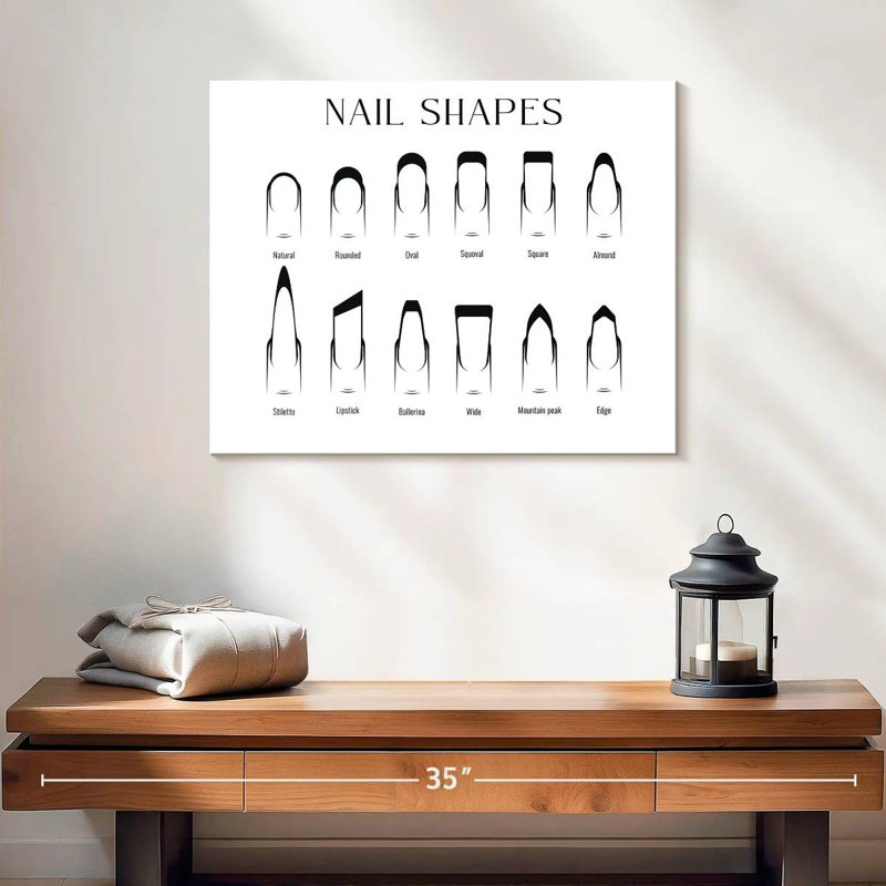 " Nail Shapes Chart " by Bryson D, 16" H x 20" W x 1.25" D
