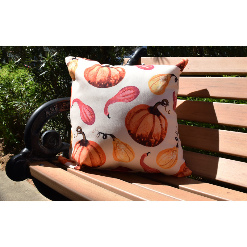 Harvest Outdoor Reversible Throw Pillow, 16" x 16", Light Yellow
