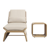 Harper Outdoor Chaise Lounge with Table , Cushion Included