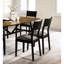 De 2 chaises de salle à manger de style Mid-Century moderne, assise noire / grise, base en bois massif, dossier incliné, noir et gris tendance, construction, pièce contemporaine