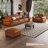 Orange Genuine Leather Modular Sofa-813603857-813603871
