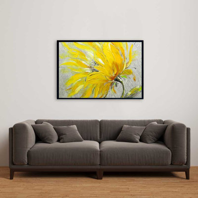 Yellow flower - Contemporary Floral Canvas for Home Decor