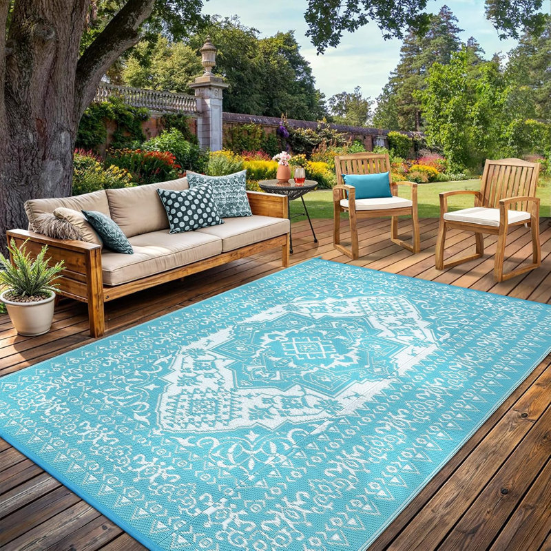 Tapis d'extérieur imperméable et réversible pour l'extérieur, Rectangle 9 pi x 12 pi