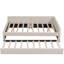 Grand lit plateforme tapissier avec port USB et lit gigogne-596952531