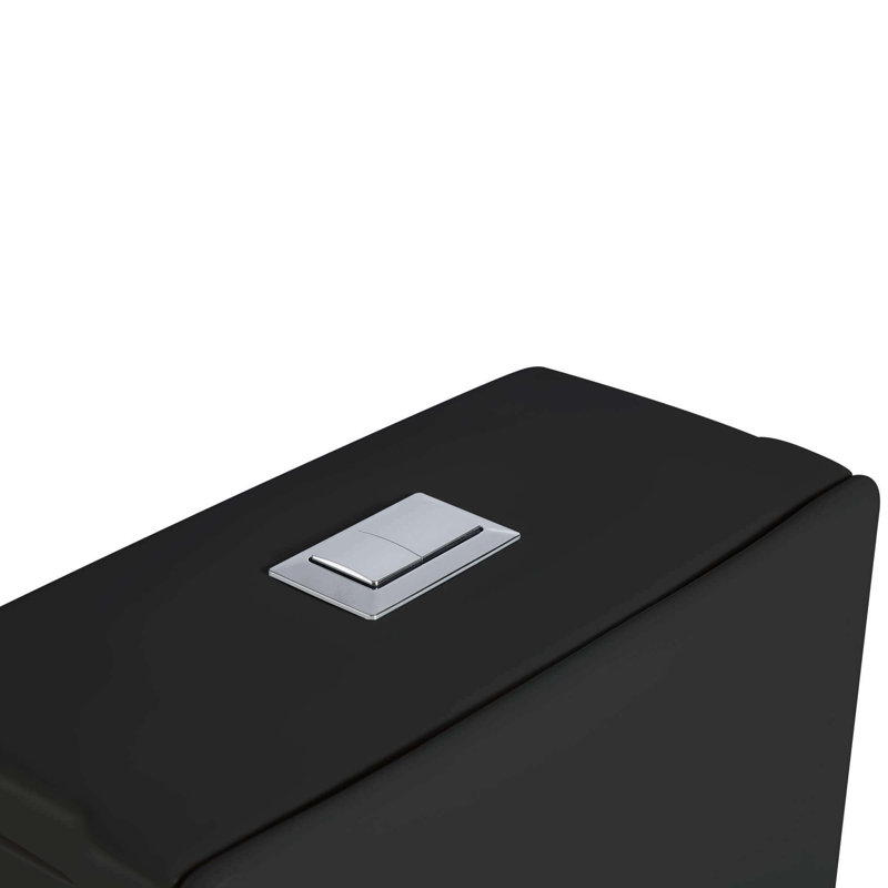 Dual-Flush One-Piece Toilet (Seat Included), Black Matte