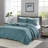 Premium Teal Bedding Sets, Microfiber Quilt, Farmhouse Reversible Design