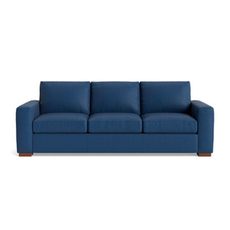 Couch Potato Leather Sofa (95"), Leather - Deep Blue