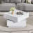  Rotating Coffee Table with Swivel Top and Hidden Storage, 2-Tier Modern Center Table with Drawers, Oak-404606036