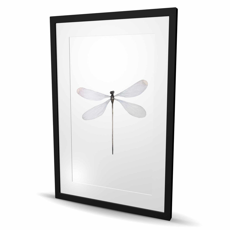 Libellule minimaliste - reproduction encadrée mat pour décoration de chambre à coucher
