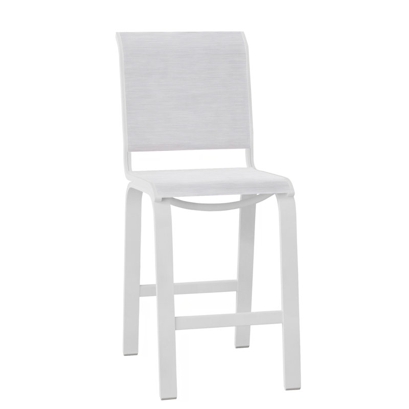 Holna Outdoor Stool, Textured White, Abalone